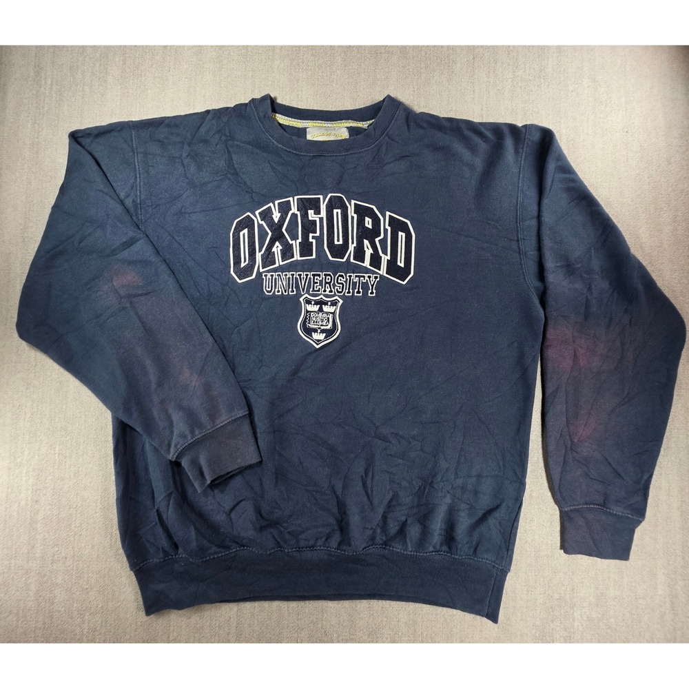 Oxford University Sweatshirt Mens XL Navy Blue Embroidered Crewneck Pullover